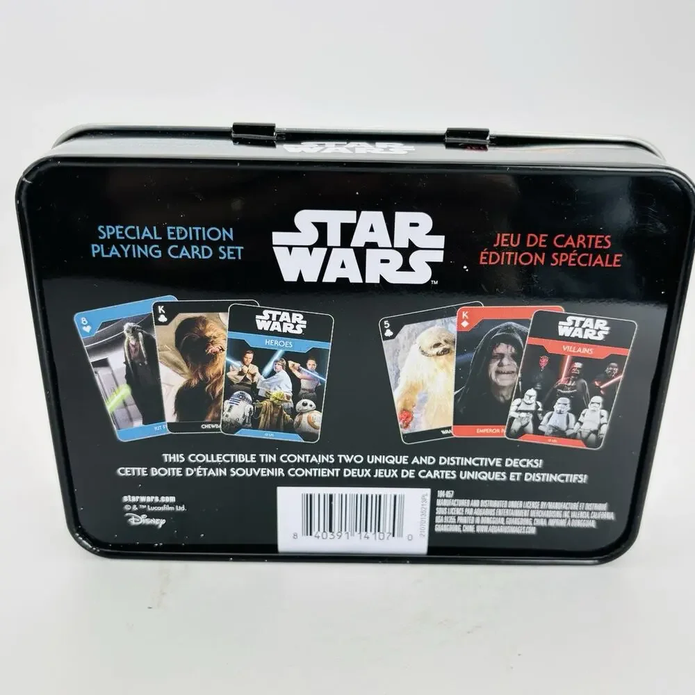 Star Wars Heroes & Villains Special Edition Playing Cards Collectible Tin 2 Deck